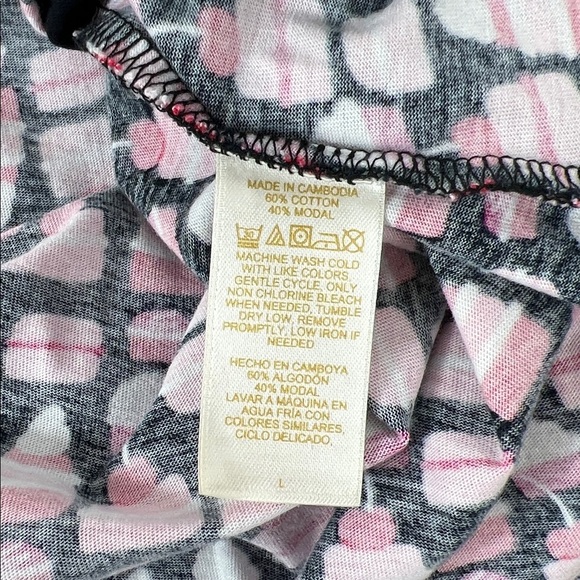 Kate Spade Sz Large Cupcake Print Sleep Shirt Pink & Red Pockets EUC - Picture 9 of 10